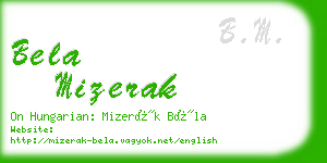 bela mizerak business card